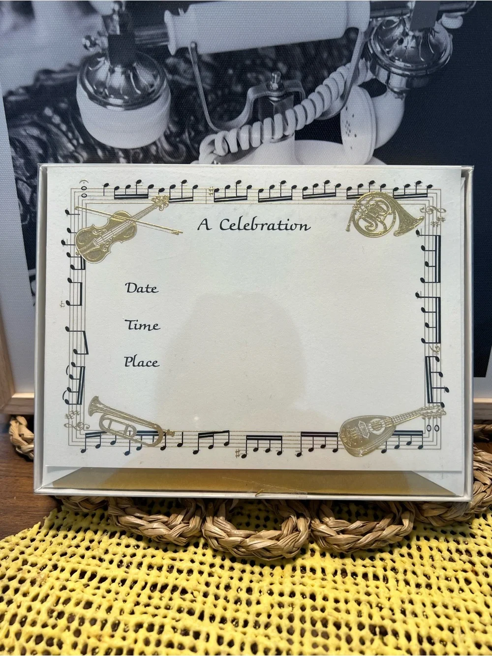 A Celebration Invitation Cards - Gold and Cream - Unbranded